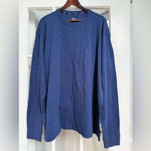 GAP Men's Deep Blue Long Sleeve Tee
